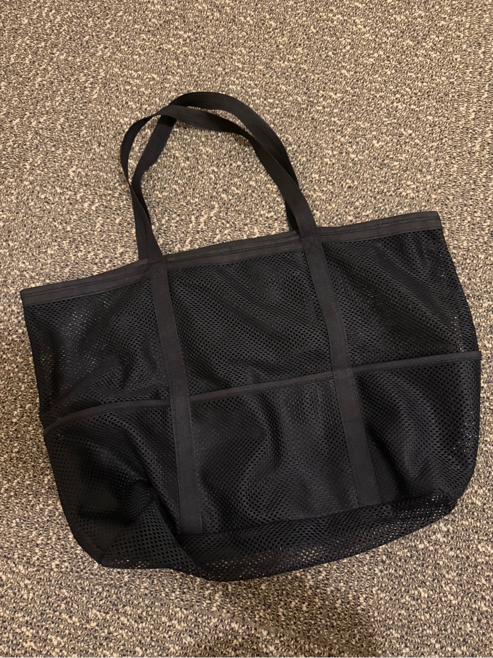 Black Mesh Tote Bag for Beach